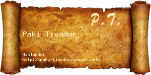 Paki Tivadar névjegykártya